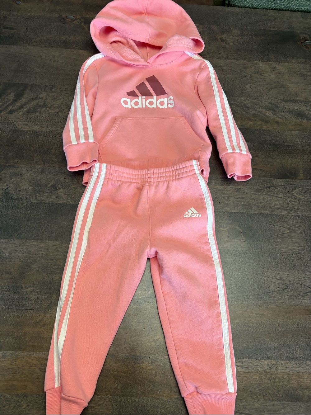 Adidas Kids Pink Hoodie & Joggers Set